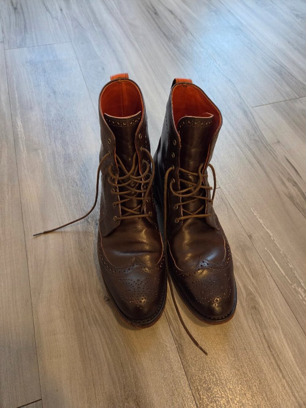 Allen Edmonds Dalton Wingtip Dress Boots Size 10D Brown Leather